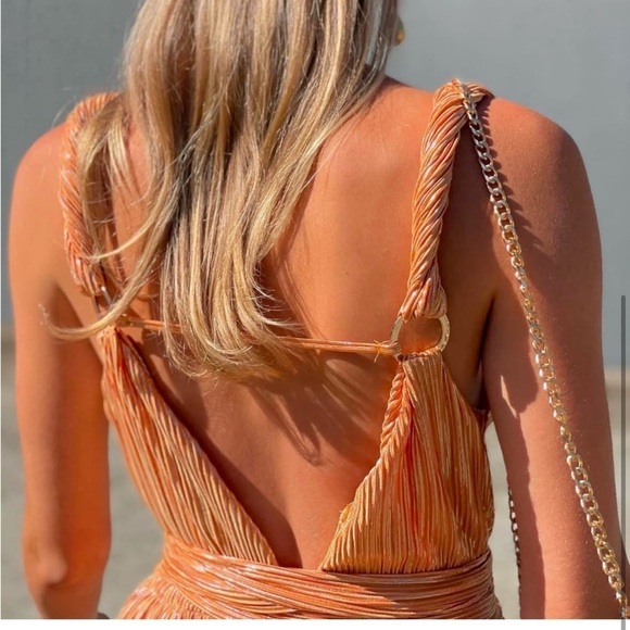 NWT Sabina Musayev $235 - Alma Dress Mandarin color - mini dress - MEDIUM - Picture 10 of 10